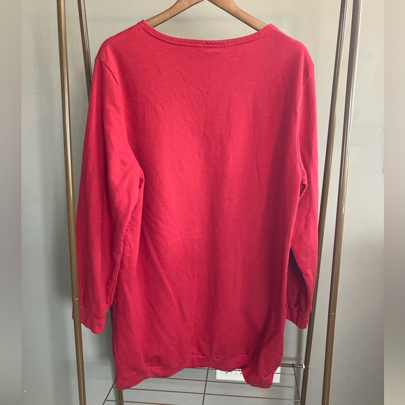 Red Long Crew Neck Sweatshirt 2XL - Picture 2 of 3